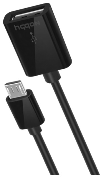 Кабель Nobby с адаптером Nobby OTG Comfort, USB- microUSB, 0.15м, черн. 006-001 цена и фото