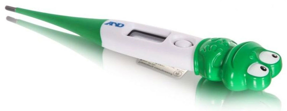 Термометр электронный A&D DT-624 Лягушка зеленый/белый термометр электронный медицинский утка dt 624 a