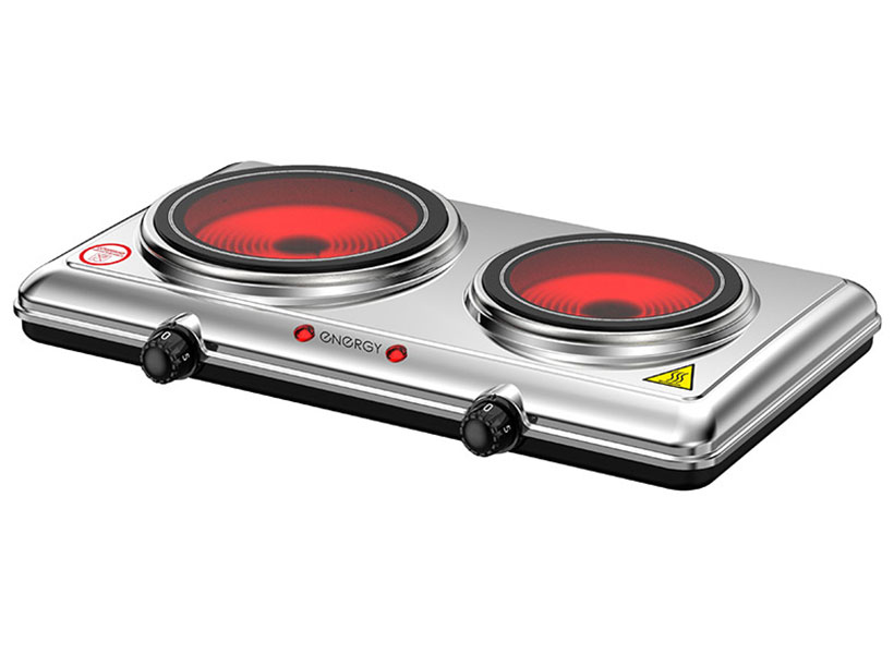 Изображение товара Настольная плита Energy EN-911 стеклокерамика 2 конфорки быстрый нагрев безопасная