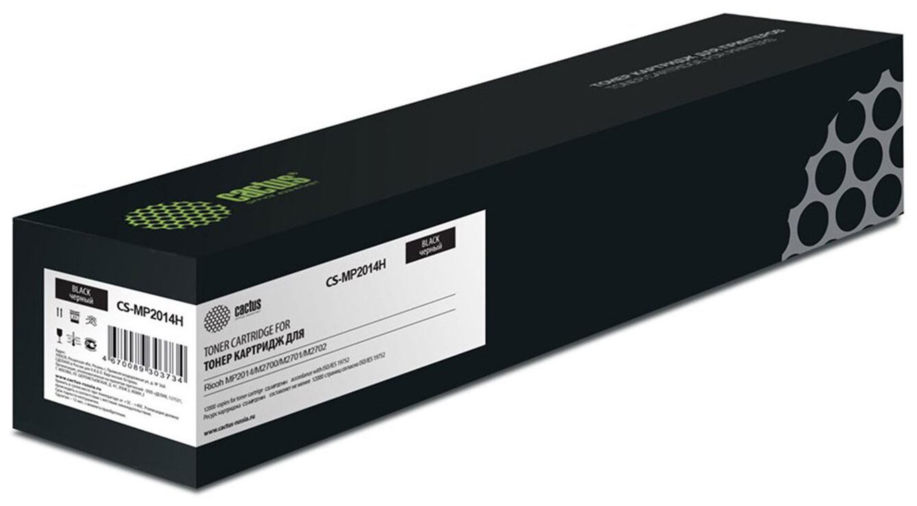 

Картридж лазерный Cactus CS-MP2014H для Ricoh MP2014/M2700/M2701/M2702, черный, ресурс 12000 страниц