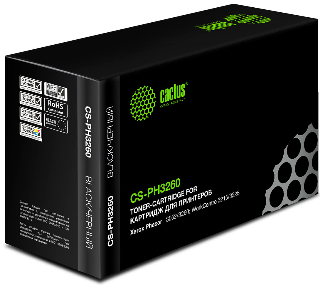 Изображение товара Тонер-картридж Cactus CS-PH3260, для XEROX WorkCentre 3215/3225/Phaser, 3052/3260, ресурс 3000 страниц