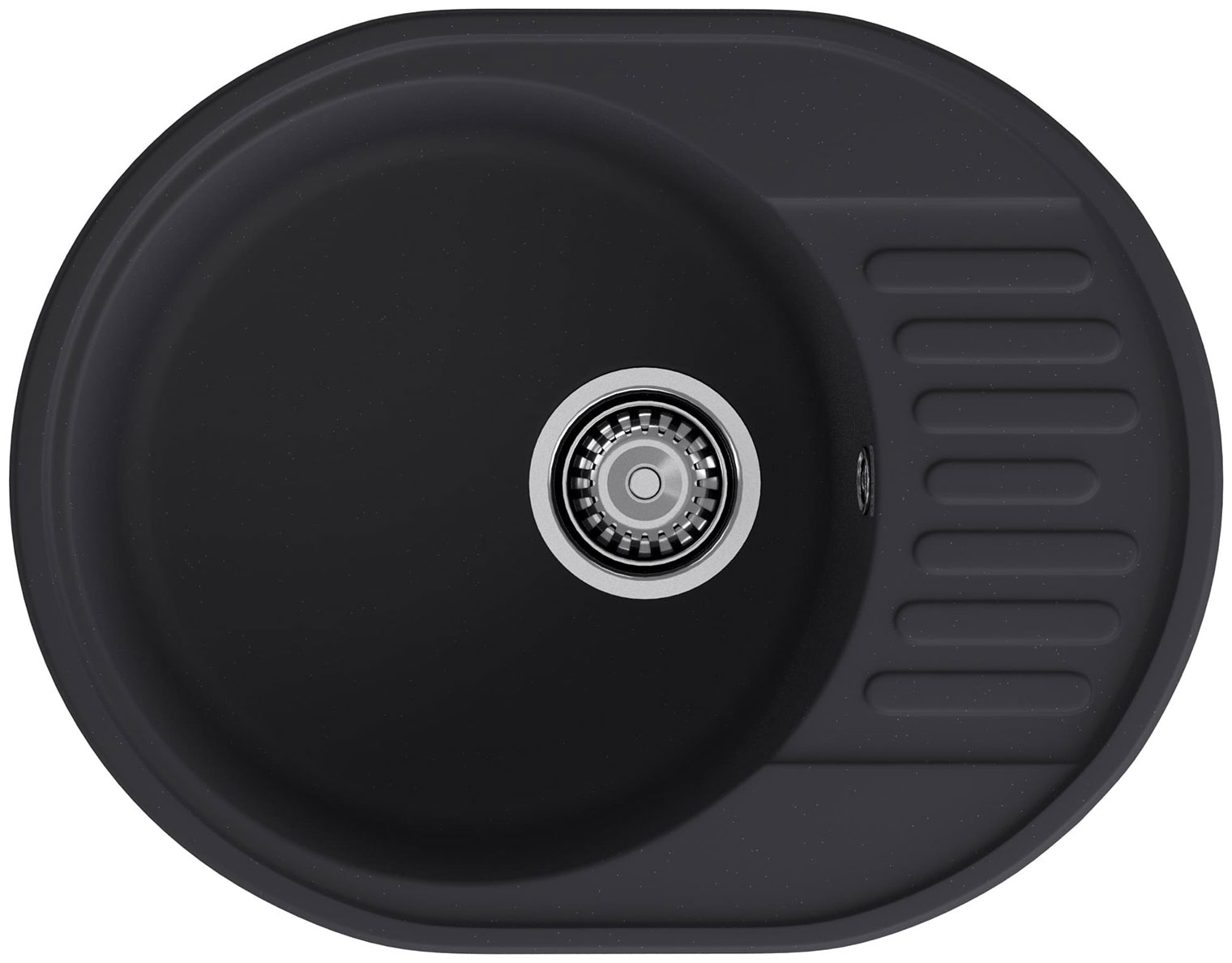 Изображение товара Кухонная мойка GranFest QUARZ GF-Z-58 черная овальная с крылом