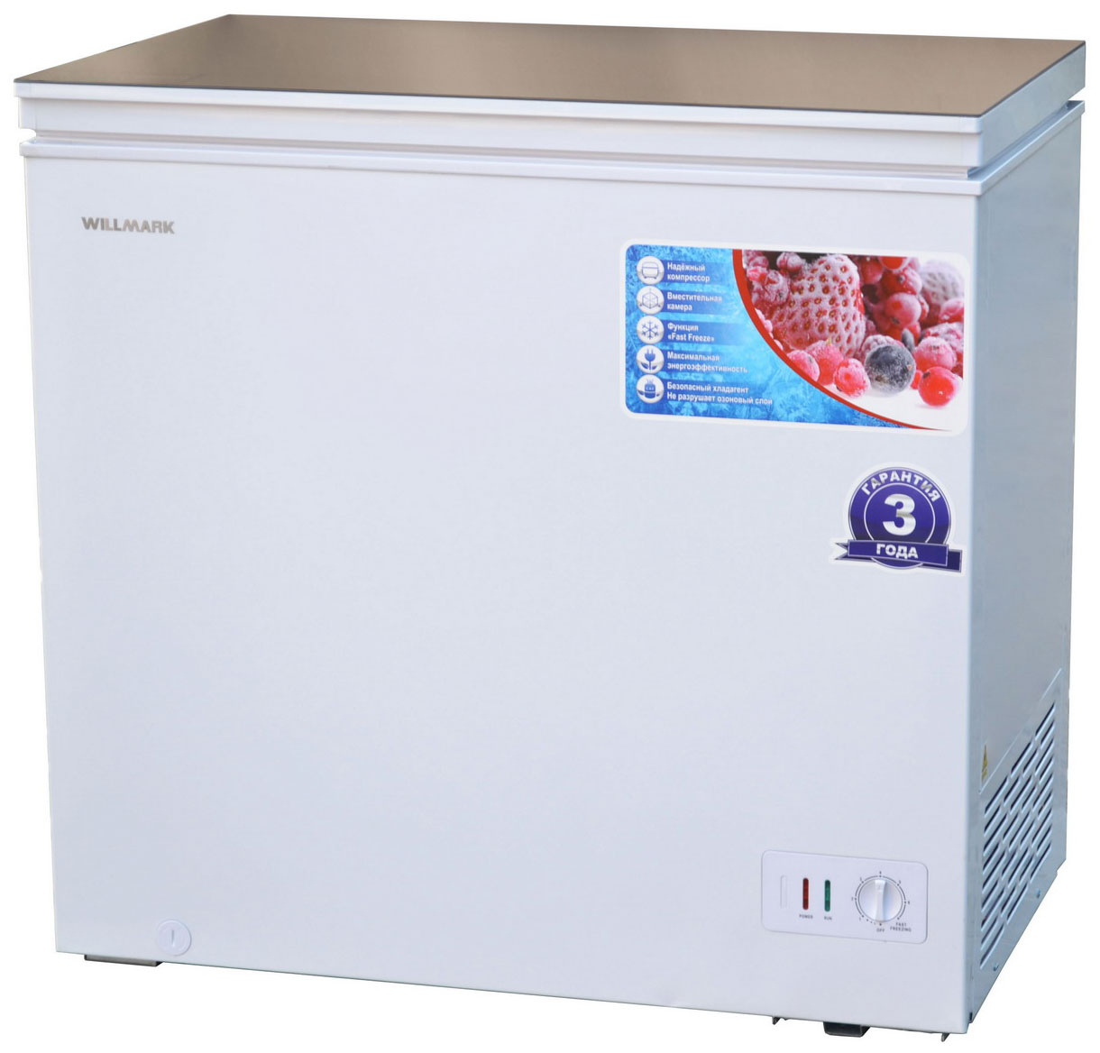 Изображение товара Морозильный ларь Willmark CF-310G 305л стеклянная крышка класс A