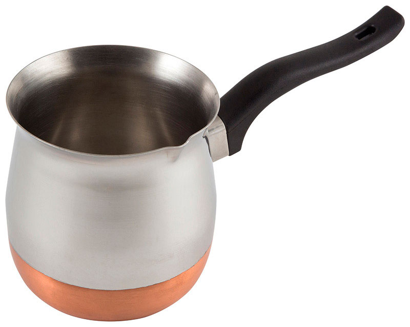 

Кофеварка Mallony CW-1000C, турка/молочник, 1000 мл, медное дно (985215), Нержавеющая сталь/черный