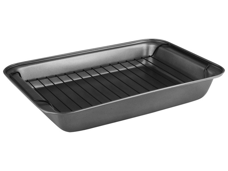 Изображение товара Форма для запекания Mallony R-055 сталь с решеткой, 37.5х25.5х5 см