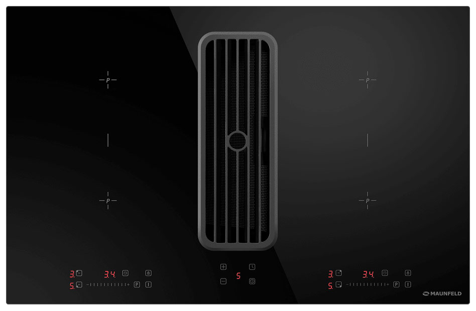 Изображение товара Электрическая варочная панель Maunfeld AVSI804SBH с встроенной вытяжкой 4 индукционные конфорки