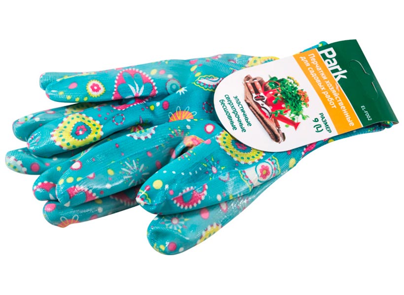 Изображение товара Перчатки хозяйственные Park EL-F002, размер 9 L, нитриловые