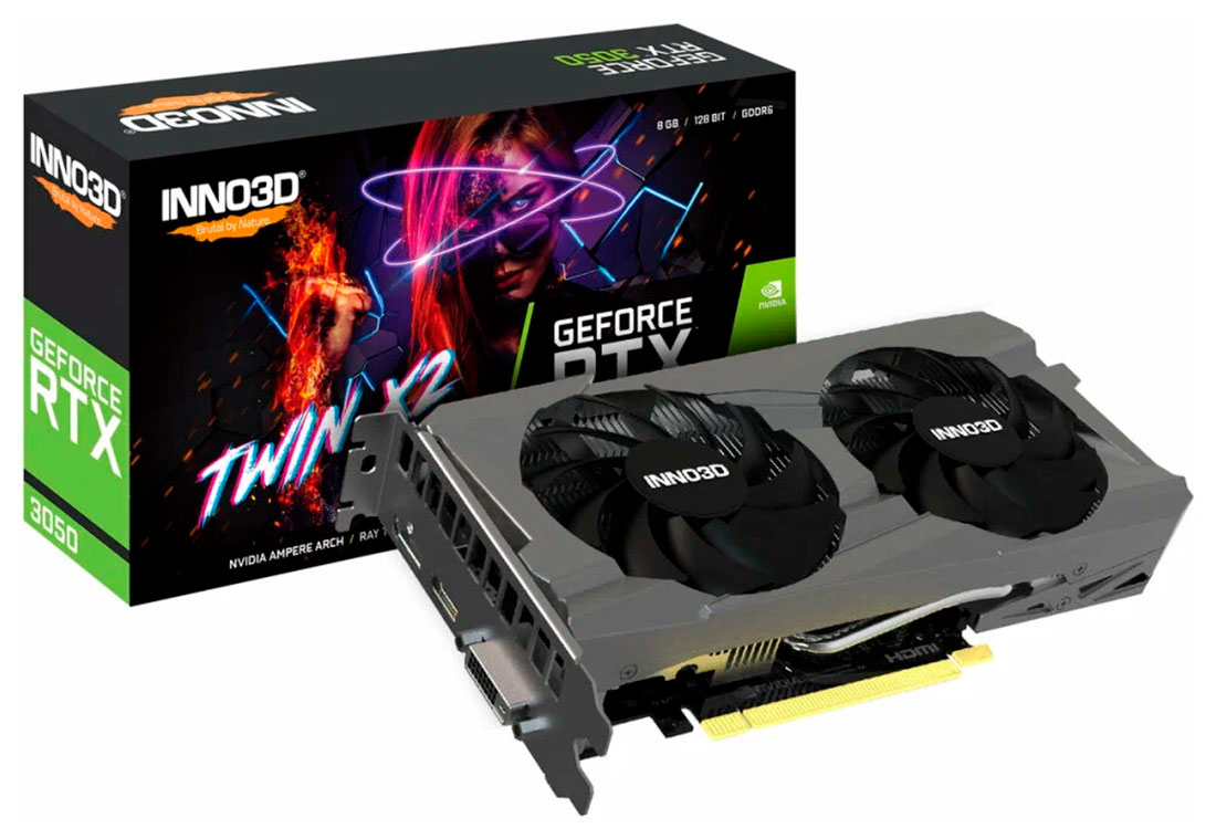 Изображение товара Видеокарта INNO3D RTX 3050 Twin X2 OC V2 8GB (N30502-08D6X-1711VA41)