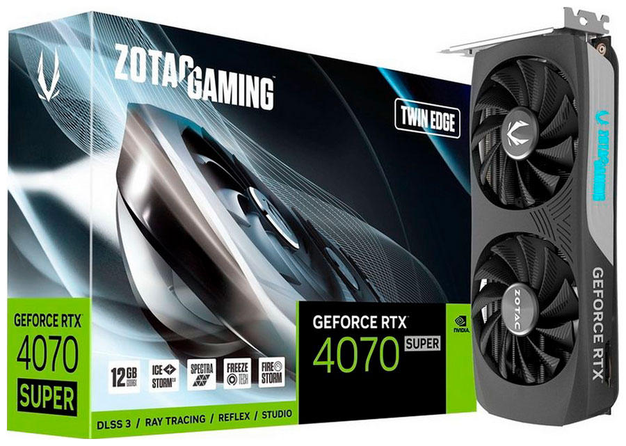 Видеокарта Zotac GeForce RTX 4070 SUPER Twin Edge 12GB (ZT-D40720E-10M) Видеокарта Zotac GeForce RTX 4070 SUPER Twin Edge 12GB (ZT-D40720E-10M)