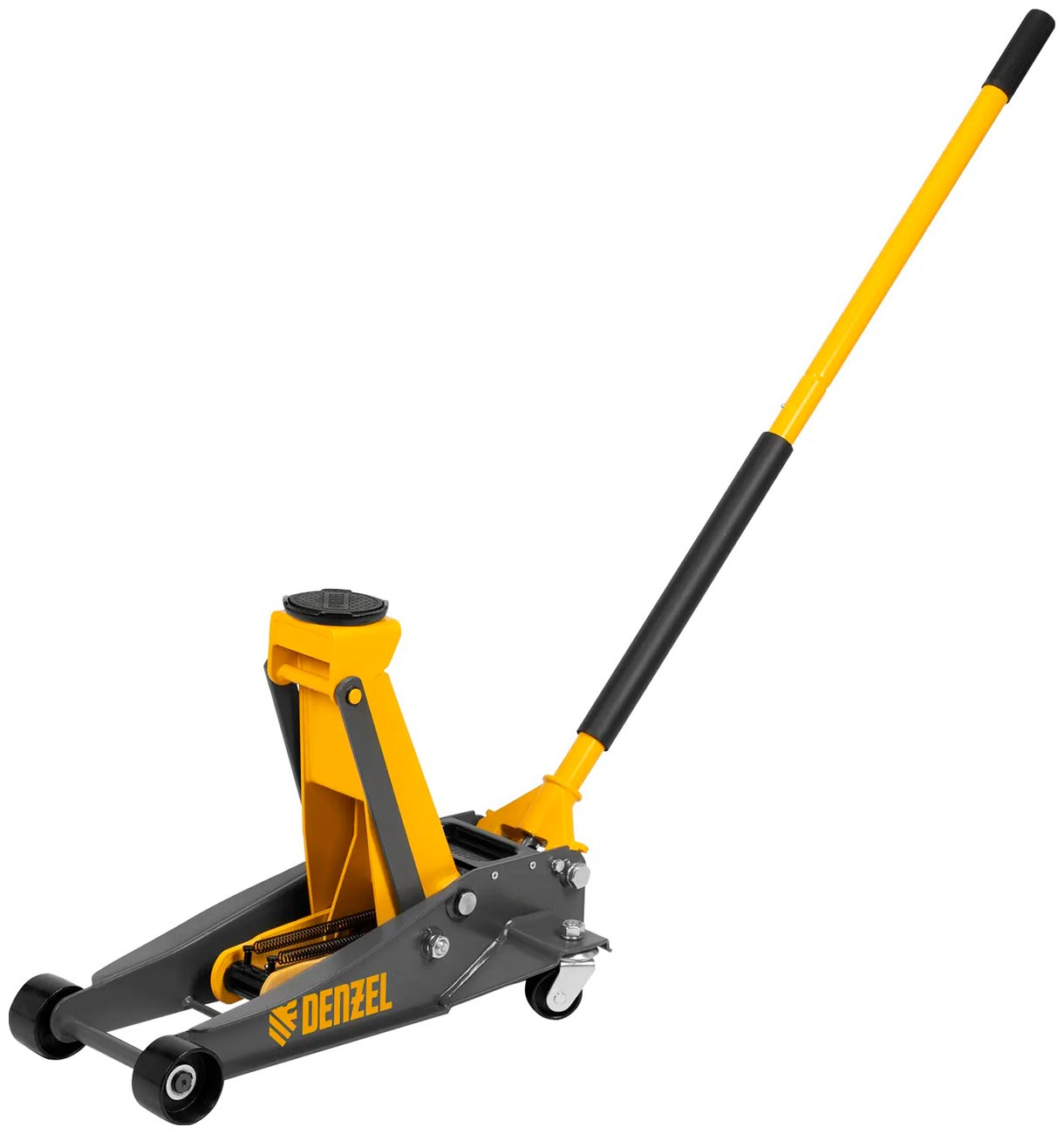 Изображение товара Домкрат гидравлический подкатной Denzel 3 т 125-470 мм быстрый подъем проф., 51260
