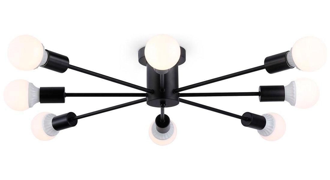 Изображение товара Потолочная люстра Ambrella Light Traditional Loft TR80411 8 ламп черный металл стиль лофт