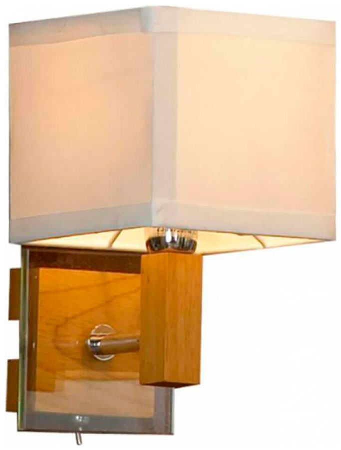 Изображение товара Бра Lussole Montone LSF-2501-01 ретро стиль для спальни с тканевыми плафонами