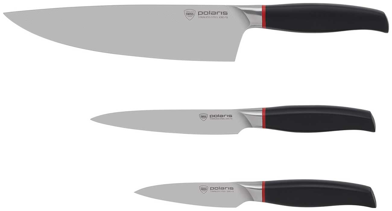 Изображение товара Набор ножей Polaris PRO collection-3SS, нерж. сталь, черный (017222)