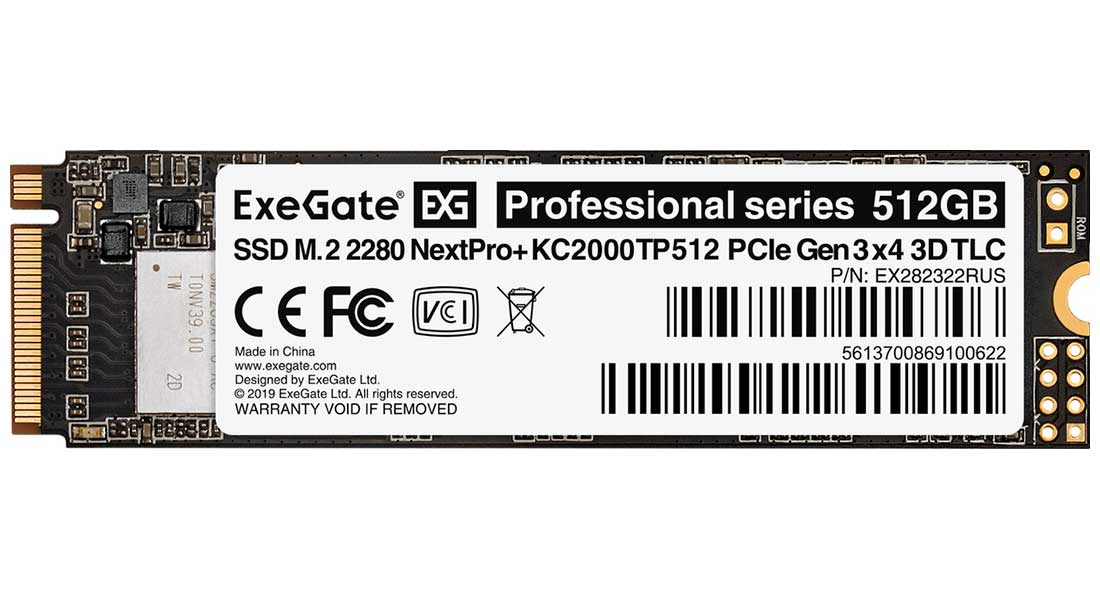 SSD накопитель ExeGate M.2 2280 512GB NextPro+ KC2000TP512 PCIe (EX282322RUS) SSD накопитель ExeGate M.2 2280 512GB NextPro+ KC2000TP512 PCIe (EX282322RUS)