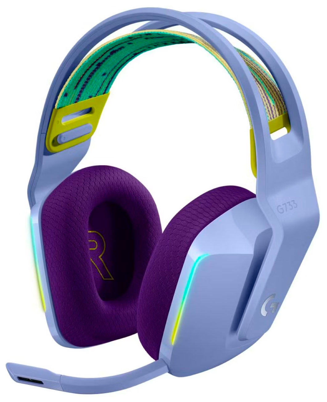 фото Гарнитура игровая беспроводная logitech g733 lightspeed lilac (981-000892)