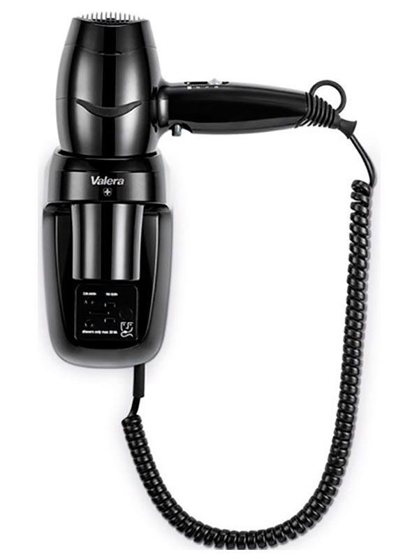 Изображение товара Настенный фен Valera Excel 1600 Shaver черный с холодным обдувом и подсветкой