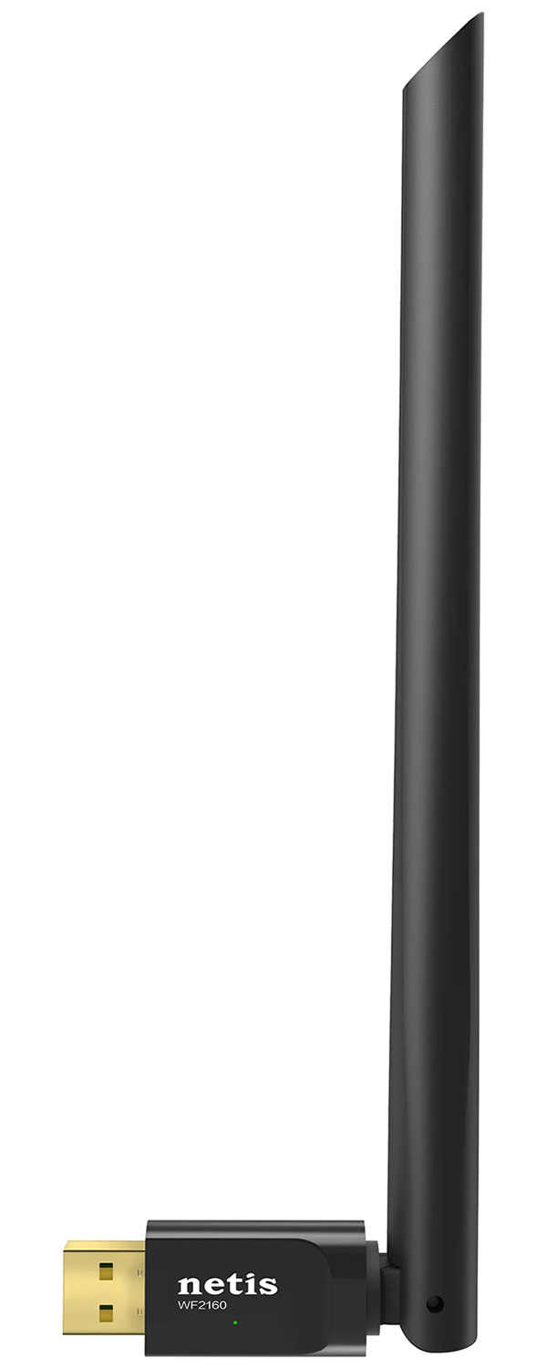 

Сетевой адаптер Wi-Fi Netis WF2160 AC650, Черный