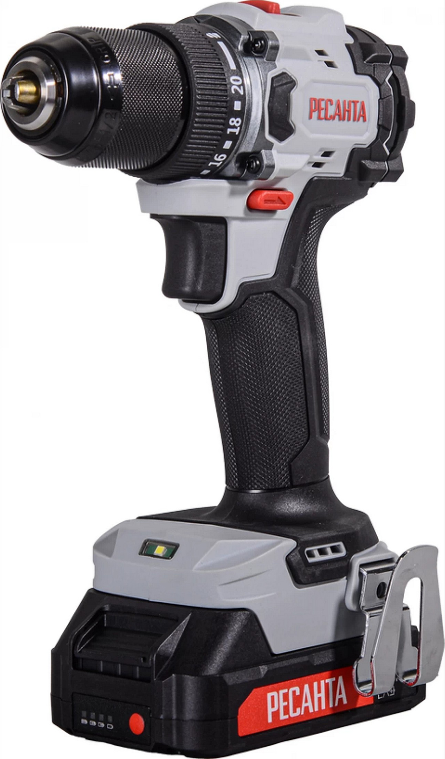 

Дрель-шуруповерт аккумуляторная Ресанта ДА-20-2ЛК-БП, 20 А/ч, бесщеточный двигатель, 70 Нм