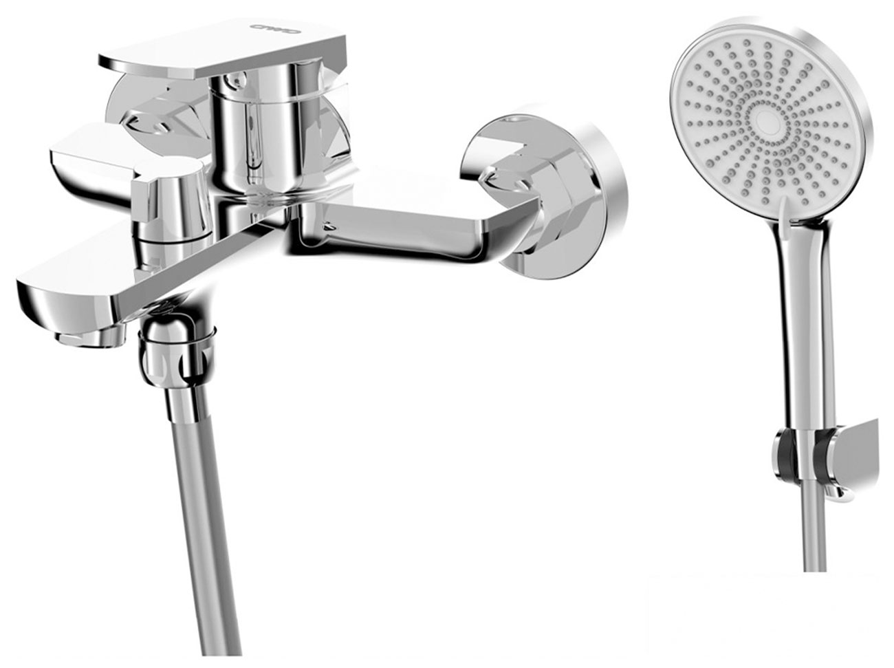 Изображение товара Смеситель для ванны AWP Angara S2714C с коротким монолитным изливом, хром