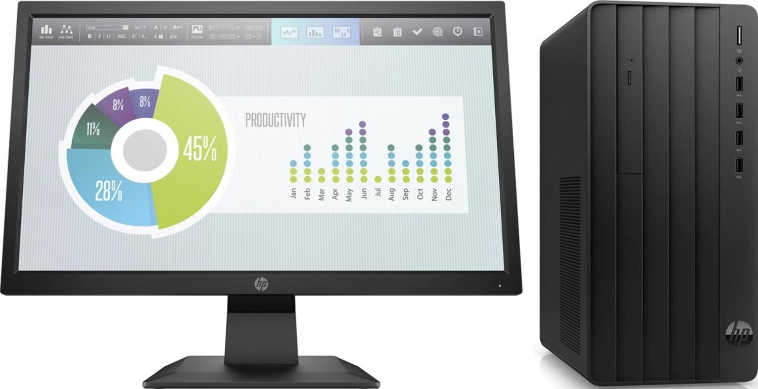Изображение товара Комплект HP 290 G9 MT настольный компьютер с монитором и SSD 512 ГБ