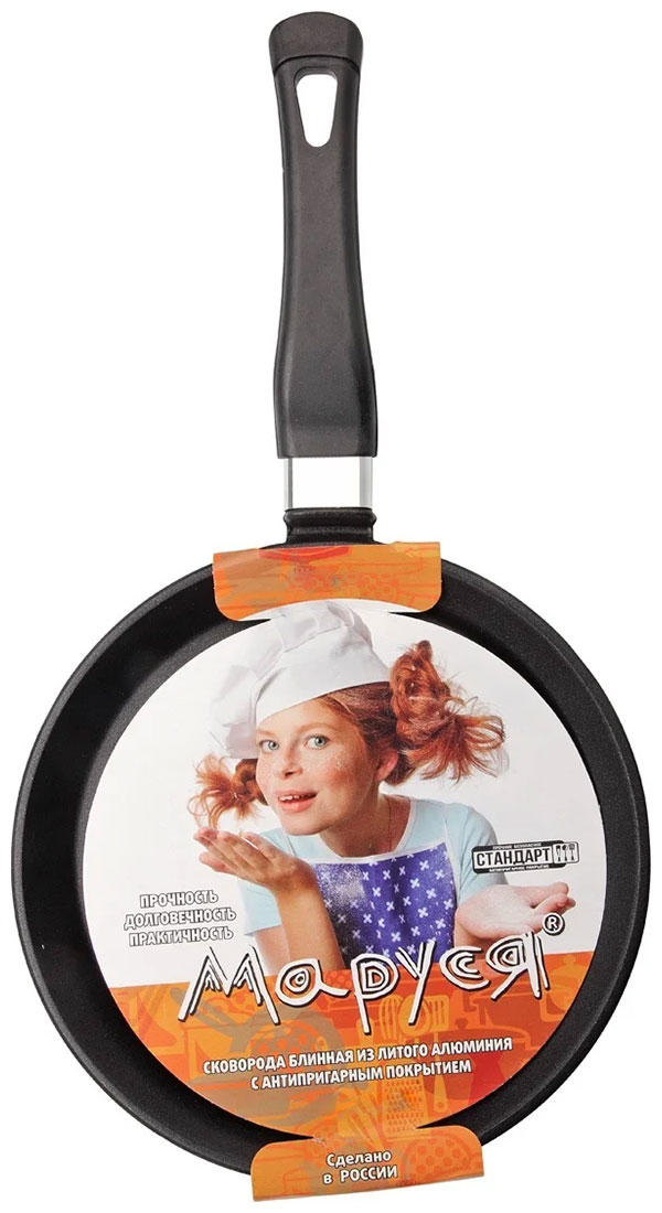 Изображение товара Сковорода блинная Marusya антипригарная, литая, 24 см, цвет: черный (3224бл)