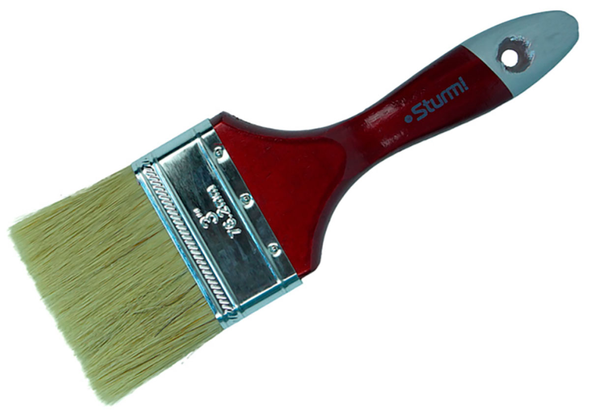 Изображение товара Кисть плоская Sturm! Profi, 3, 75мм, натуральная щетина, деревянная ручка (9040-23-075)