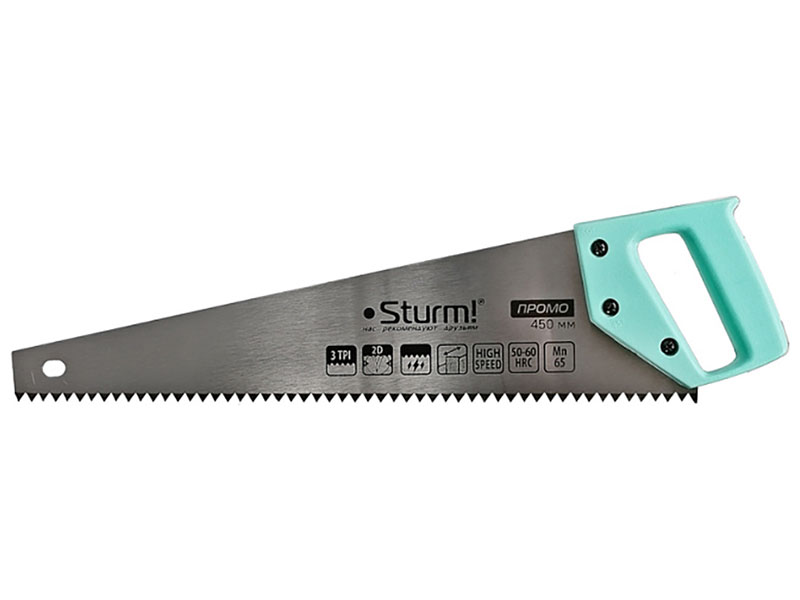 Изображение товара Ножовка по дереву Sturm! 450 мм, 3TPI 2D промо (1060-13-450SP)