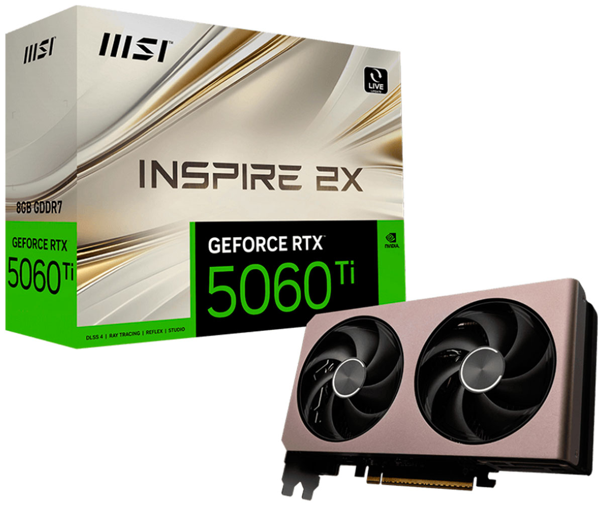 Изображение товара Видеокарта MSI GeForce RTX 5060 Ti INSPIRE 2X OC 8GB