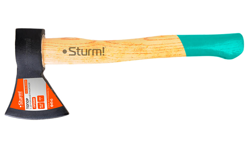 Изображение товара Топор Sturm! ПРОМО, 600 г, деревянная рукоятка, кованая сталь (1015-06-0600SP)