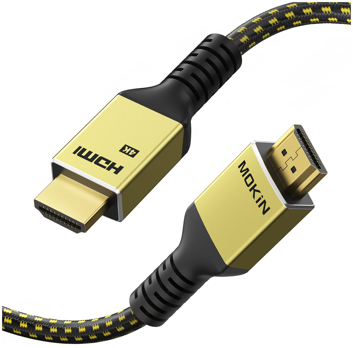 Кабель плетеный Mokin MOHD0112-GO HDMI to HDMI, 1.2 м Кабель плетеный Mokin MOHD0112-GO HDMI to HDMI, 1.2 м