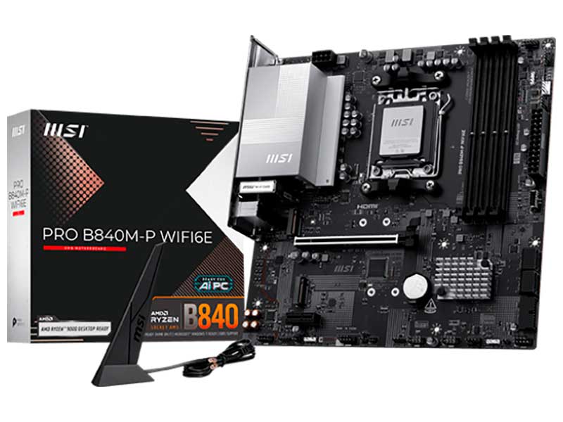 Изображение товара Материнская плата MSI PRO B840M-P WIFI6E (AM5, mATX)