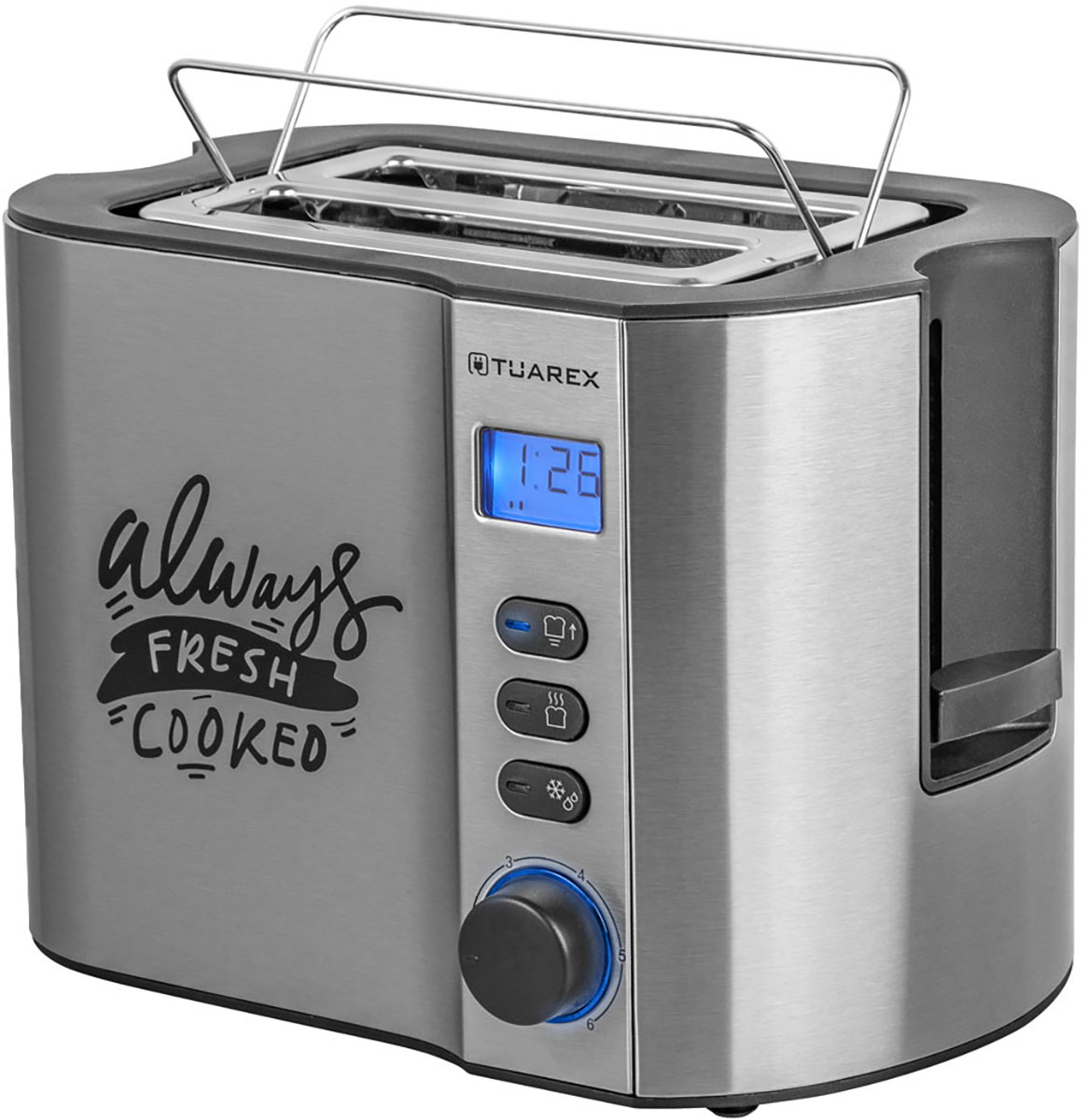 

Тостер Tuarex TK-6005, стальной/черный, Нержавеющая сталь/черный