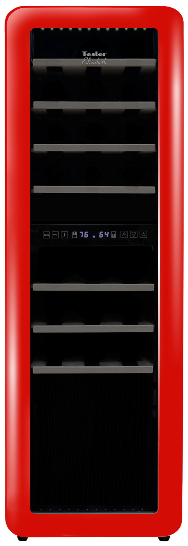 Изображение товара Винный шкаф Tesler CWC-308 RUBY RED LD с 2 зонами и стеклянной дверью
