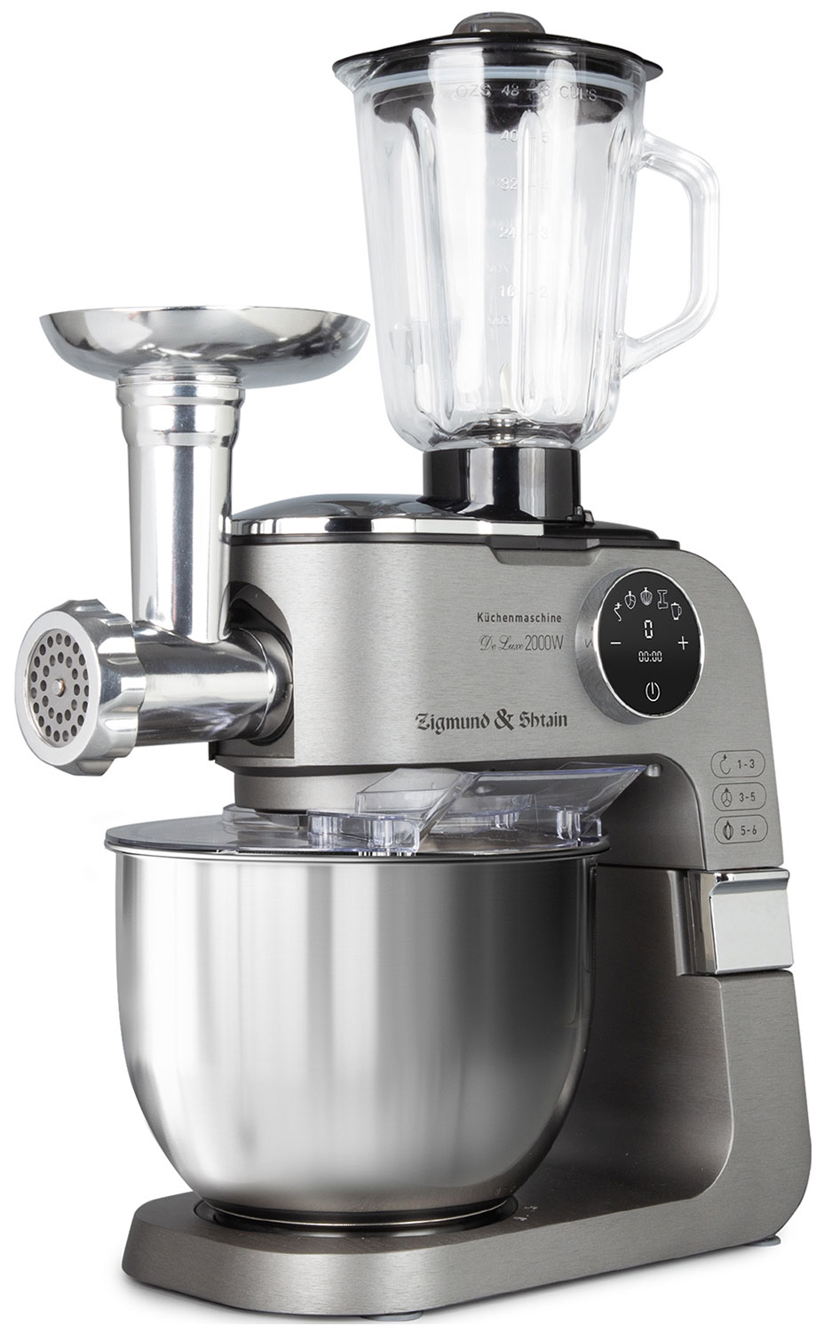 Изображение товара Кухонный комбайн Zigmund & Shtain ZKM-1100 2000 Вт мультифункциональный миксер