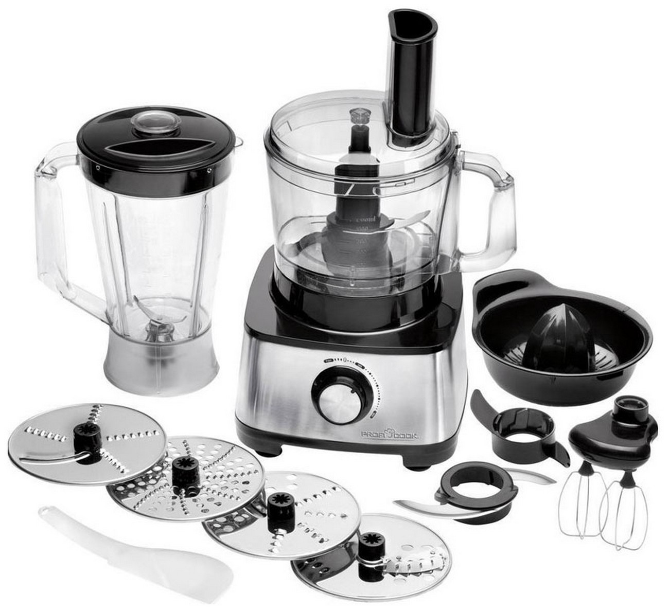 Изображение товара Кухонный комбайн Profi Cook PC-KM 1063 мощность 1200 Вт нержавеющая сталь тонкая регулировка скорос