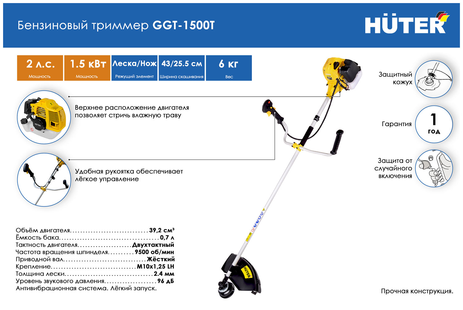 Триммер huter сколько масла. Huter GGT-1500t. Триммер Хутер GGT 1500 T. Триммер бензиновый GGT-1500t. Мотокоса Huter GGT-1500t.