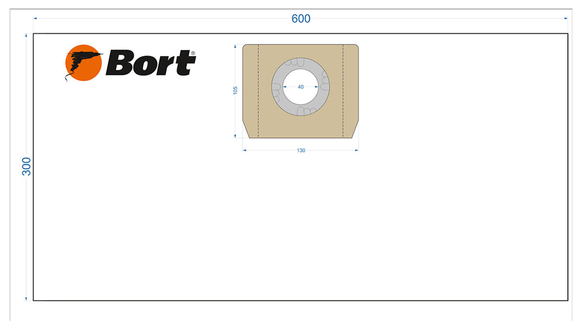 Изображение товара Комплект мешков для пылесоса Bort BB-03U 5 шт фильтр М 35 л белый