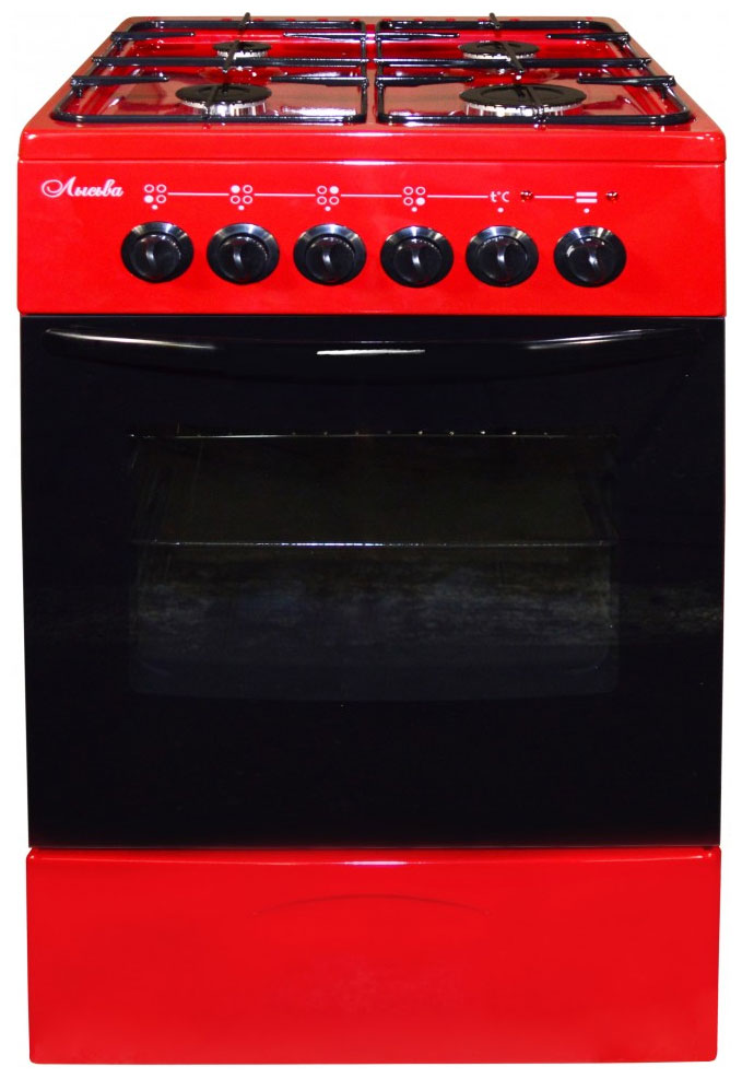 Изображение товара Комбинированная плита Лысьва ЭГ 401 МС-2у вишневая с электрическим духовым шкафом и газовыми конфор