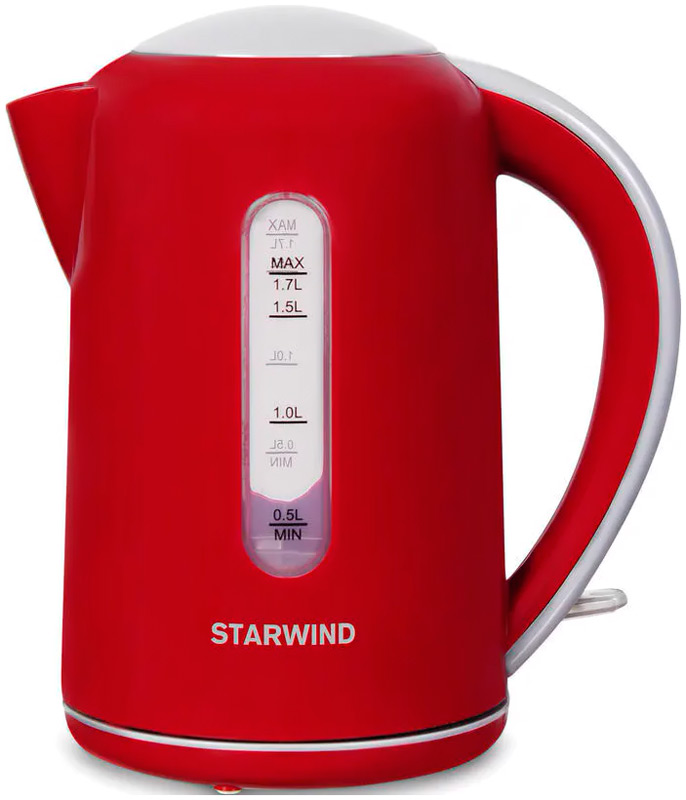 Чайник Starwind SKG1021 1.7л. 2200Вт красный/серый чайник электрический starwind skg1021 красный серый