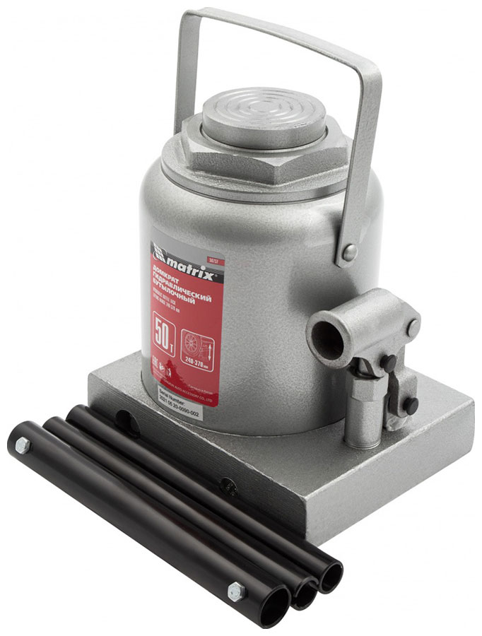 Изображение товара Домкрат гидравлический бутылочный Matrix 50 т, h подъема 240-370 мм, 50737