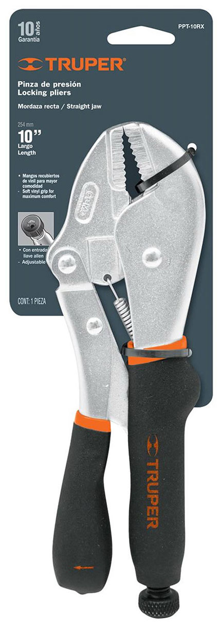 Изображение товара Клещи силовые Truper с прямыми губками 25 см хром молибден