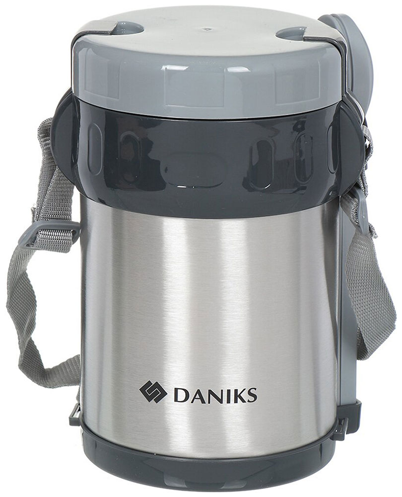 Термос для еды Daniks 2 л SL-200MY серебро 316133 ложка поварская нержавеющая сталь навеска зеленая daniks стандарт d 008 yw kt093b 6g