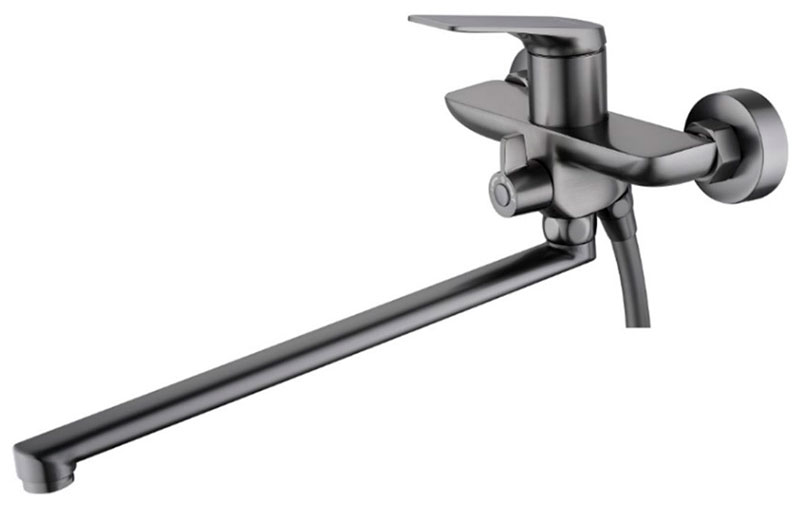 Изображение товара Смеситель для ванны Haiba HB816-3 пепельный с душевым гарнитуром и керамическим картриджем