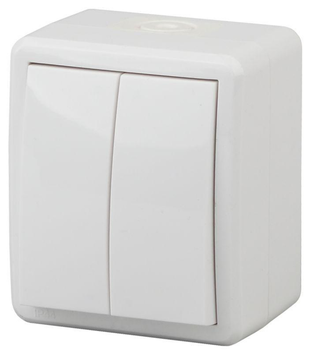 Изображение товара Выключатель 2-кл ЭРА Эксперт IP54 10А белый 11-1404-01