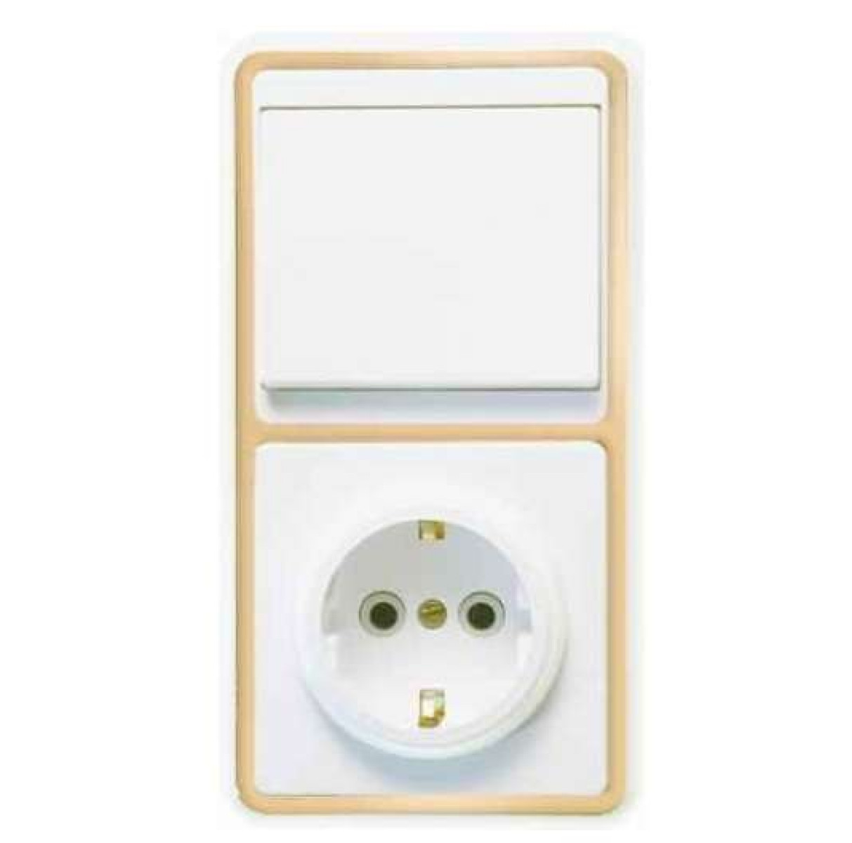 Изображение товара Блоки комбинированные Кунцево-Электро БКВР-031 Бэлла выключатель и розетка с заземлителем