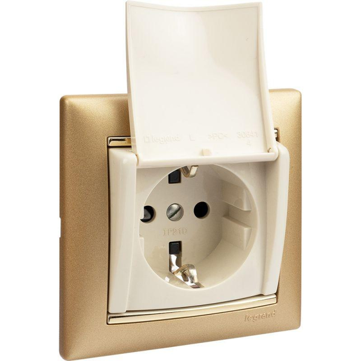 Изображение товара Розетка Legrand VALENA 1м СП IP21 с защитной шторкой и крышкой 16А