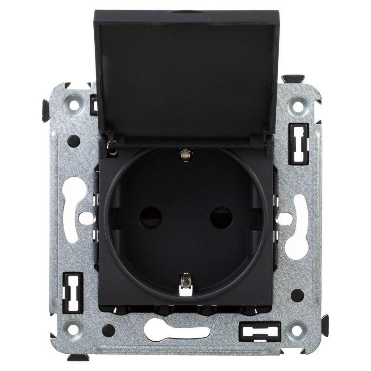 Изображение товара Розетка DKC Розетка 1-м СП 2мод. Avanti Черный матовый 16А