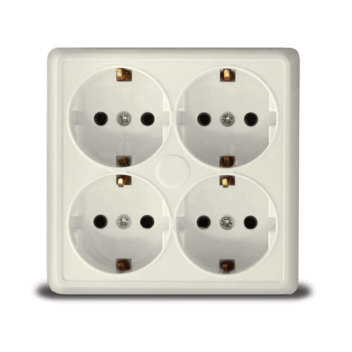 Изображение товара Универсальная 4-клавишная розетка Олимп с заземлением, IP20, пластик