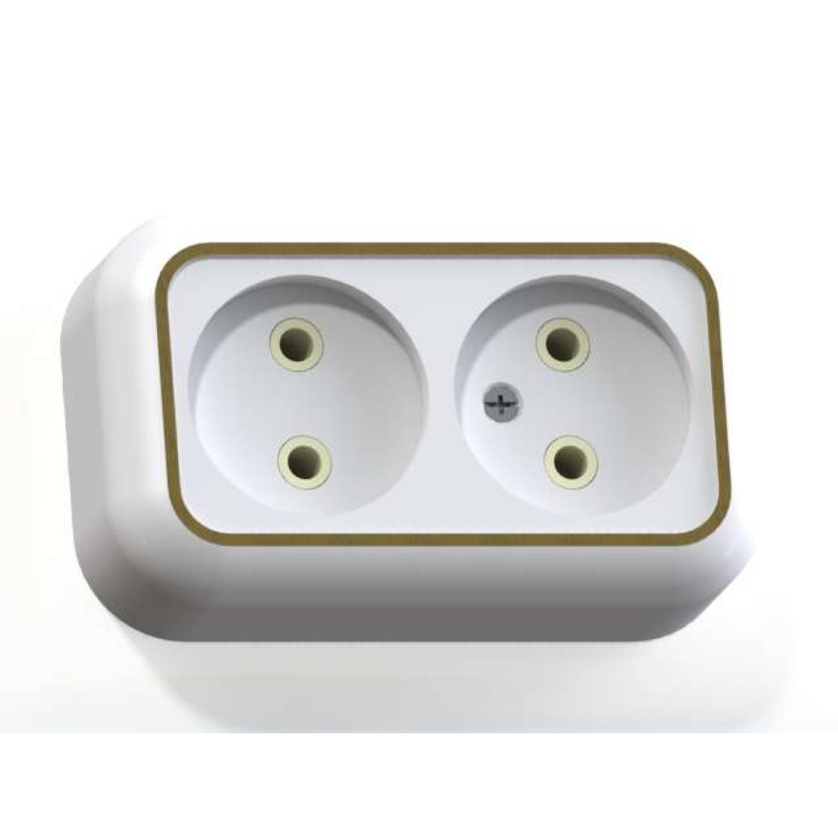 Изображение товара Розетка Кунцево-Электро Розетка 2-м ОП Валентина RA10-382 10А IP20 пластиковая Россия