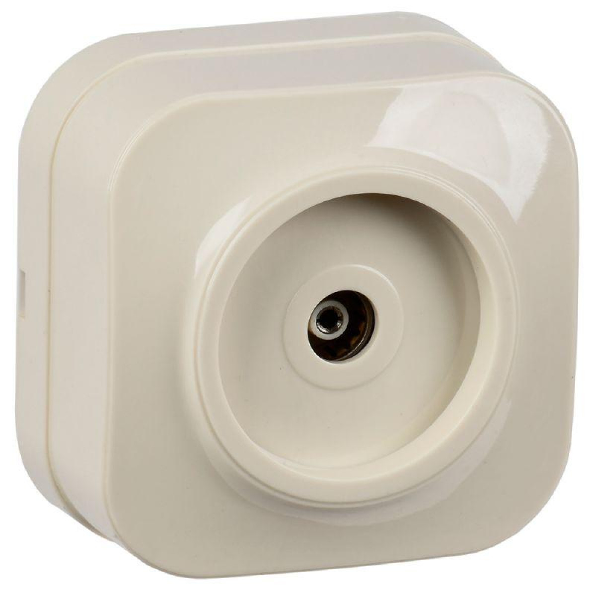 Изображение товара Телевизионная розетка IEK РТВ20-ХК с открытым монтажом кремовая